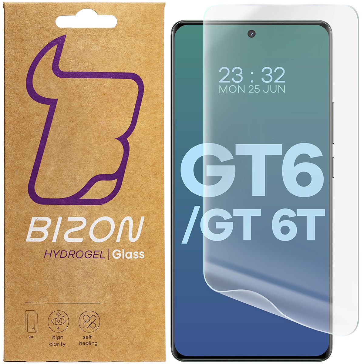 Folia hydrożelowa Bizon Film Hydrogel Front Duo do Realme GT 6 / 6T , 2 sztuki